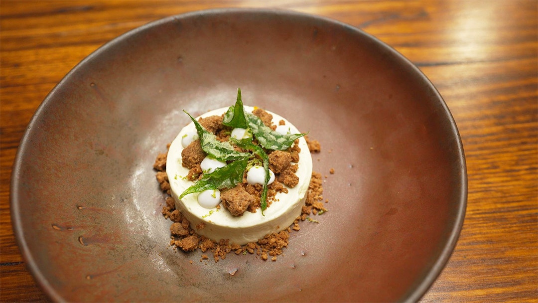 Curry Leaf Parfait with Passionfruit, Coconut and Spiced White Chocolate