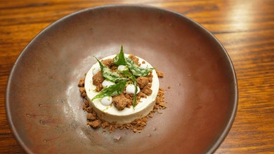 Curry Leaf Parfait with Passionfruit, Coconut and Spiced White Chocolate