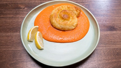 Spanakopita with Roast Capsicum Sauce 