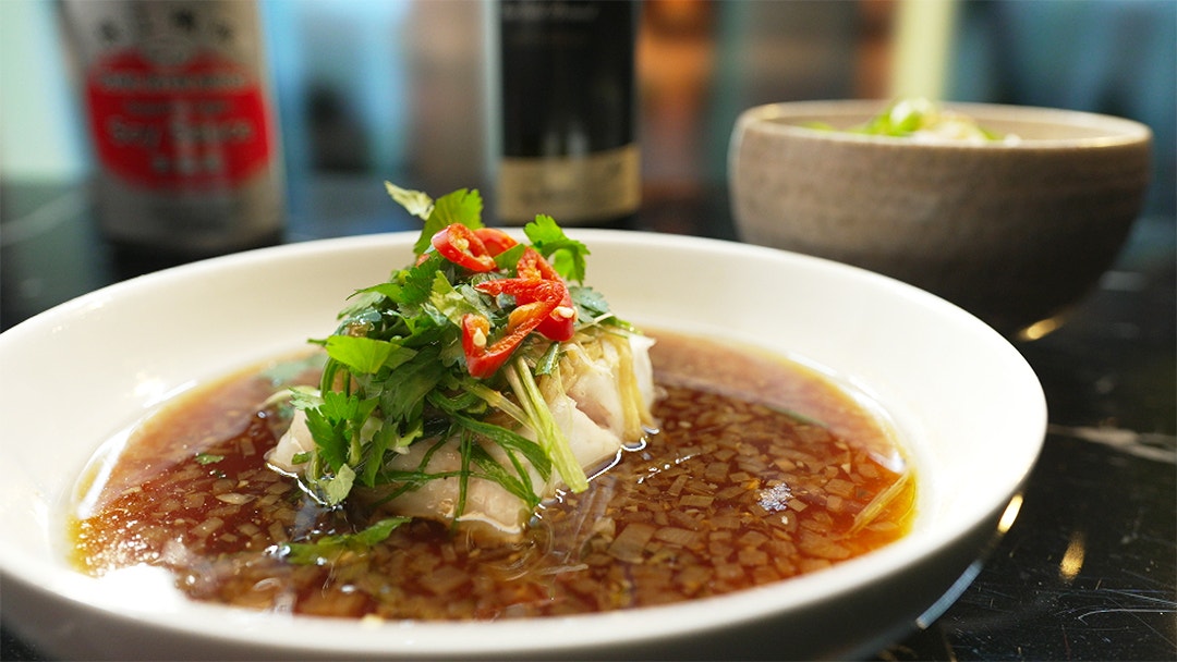 Soy Sauce Fish with Ginger and Garlic Oil