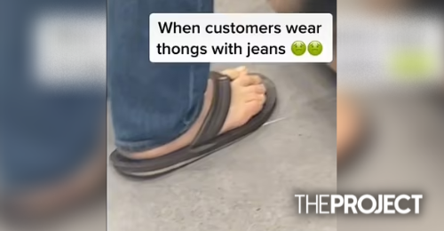 Debates Rages As To Whether Thongs Are OK To Wear With Jeans After Viral Video