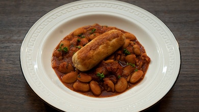Spiced Boudin Blanc with Cassoulet