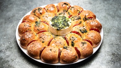 Brie and Pepperoni Bread Wreath