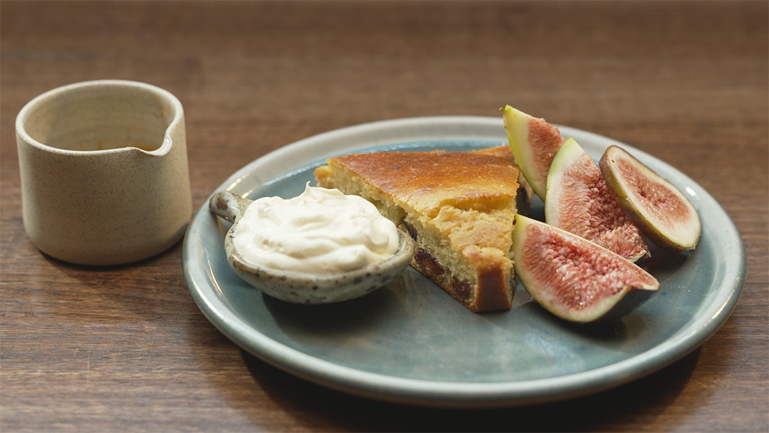 Fig and Date Cake with Ginger Caramel