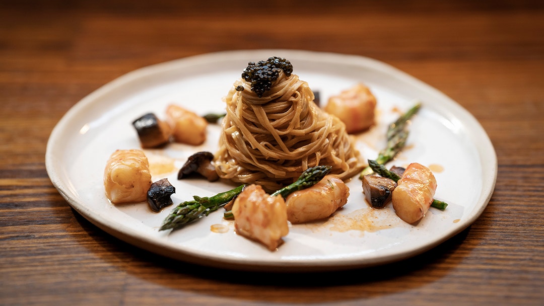 Prawn and Mushroom Linguine