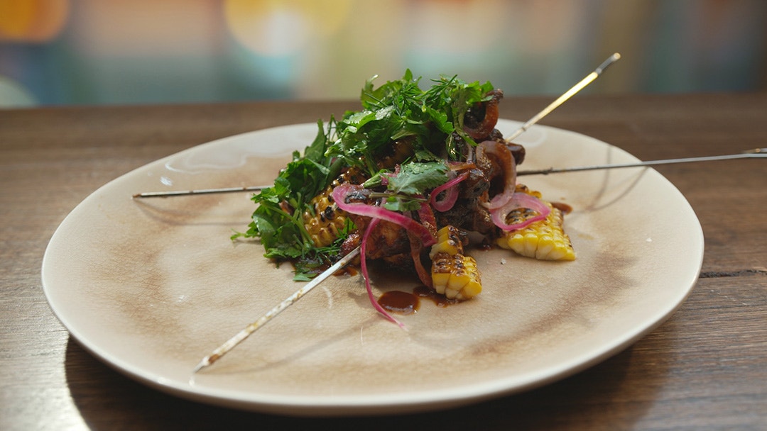 Bourbon Chicken Skewers 