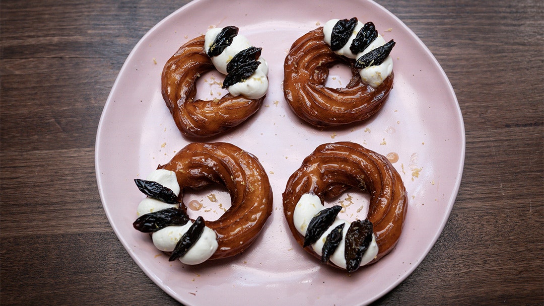 Prune Glazed Crullers