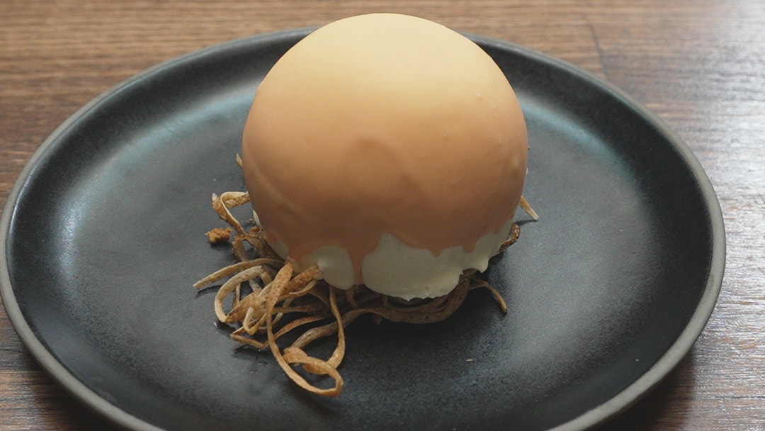 White Chocolate Mousse with Passionfruit Gel