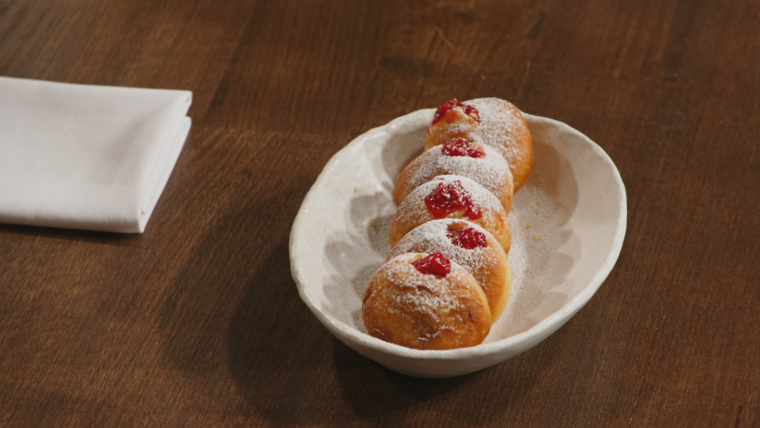 Mama’s Krofne with Strawberry Jam and Cream Patisserie