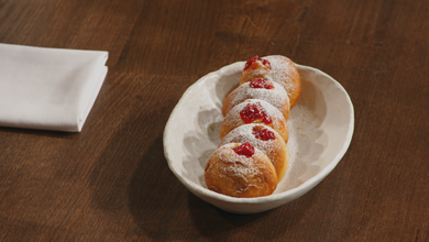 Mama’s Krofne with Strawberry Jam and Cream Patisserie