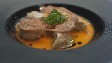 Quail & Nectarine Dumplings