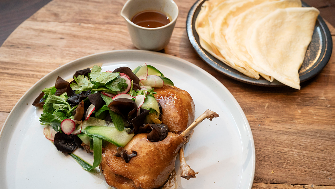 Hoisin Glazed Duck With Pancakes