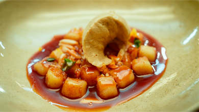 Amaro Caramel Gnocchi & Almond Ice Cream
