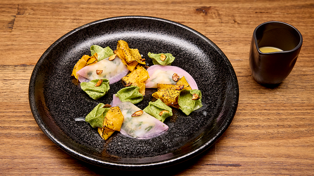 Bay Lobster, Shiso Sopresine, Purple Daikon