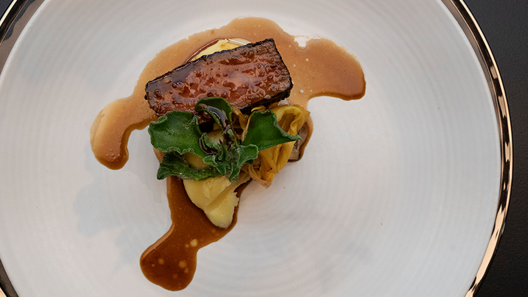 Black 9+ Wagyu Sirloin, Smoked Potato, Ice Plant