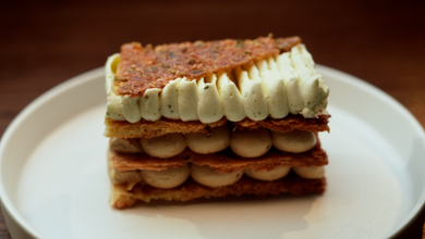 Hazelnut, Coffee and Fennel Seed Mille Feuille